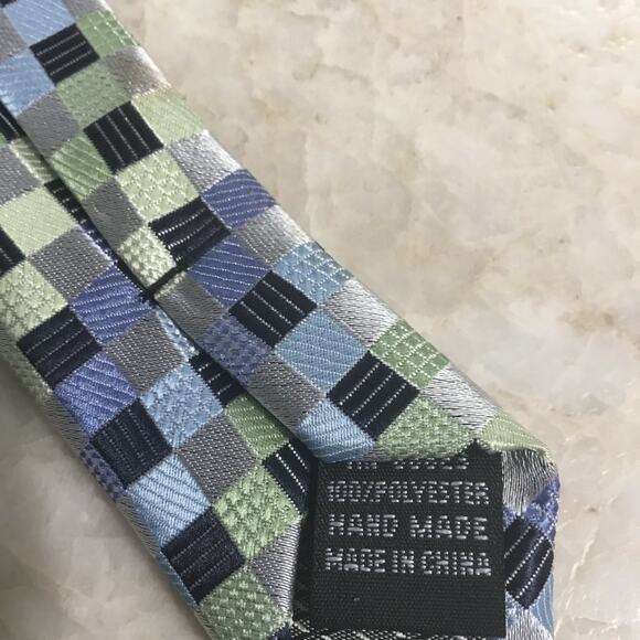 GIORGIO BRUTINI SILK MULTICOLOR BLACK SQUARE TIE - Picture 4 of 4